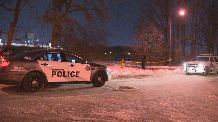 Police at the scene of the incident.