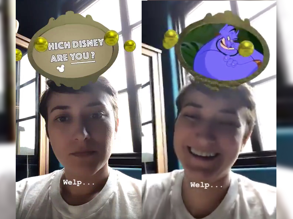 Robin Williams' daughter, Zelda, matched as "Genie" while using a viral Instagram filter.