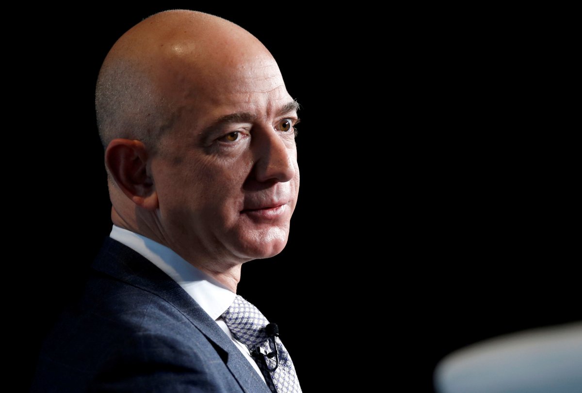 FILE PHOTO: Jeff Bezos, founder of Blue Origin and CEO of Amazon, speaks about the future plans of Blue Origin during an address to attendees at Access Intelligence's SATELLITE 2017 conference in Washington, U.S., March 7, 2017.
