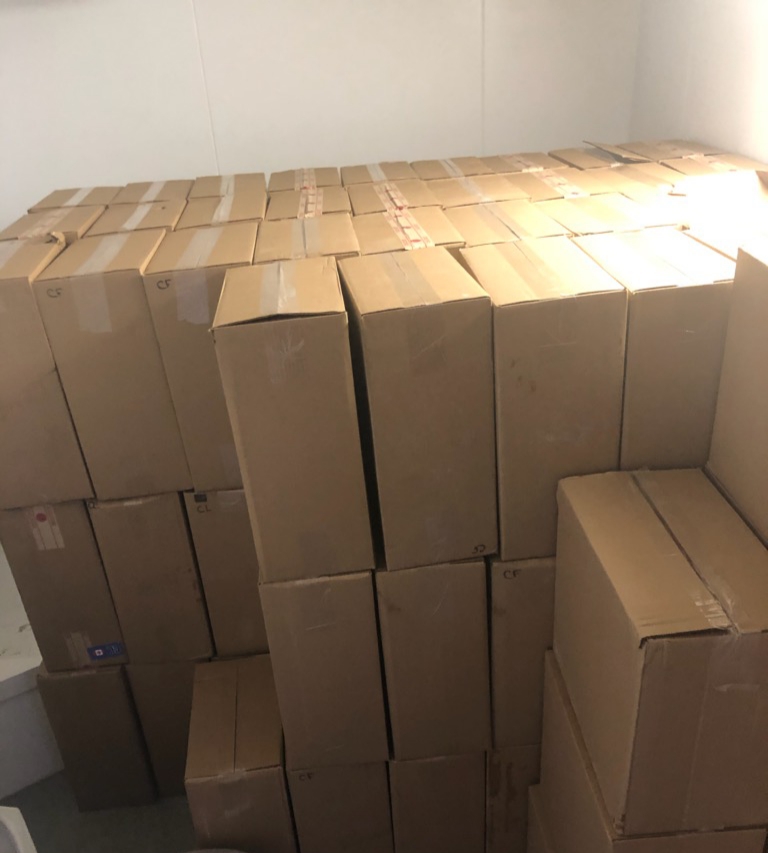 A search of the vehicle found 120 cases of contraband cigarettes.