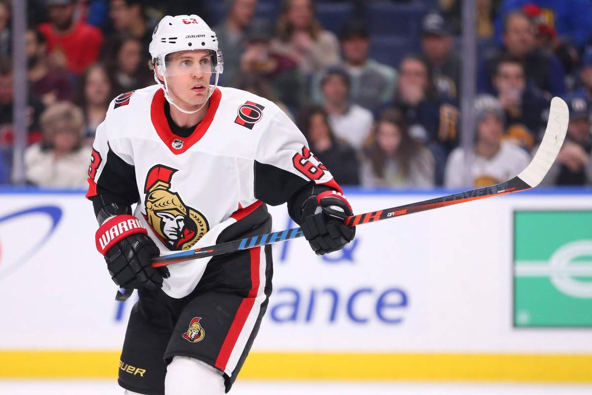 Ottawa Senators forward Tyler Ennis skates during the second period of the team’s NHL hockey game against the Buffalo Sabres, Tuesday, Jan. 28, 2020, in Buffalo, N.Y. ()
