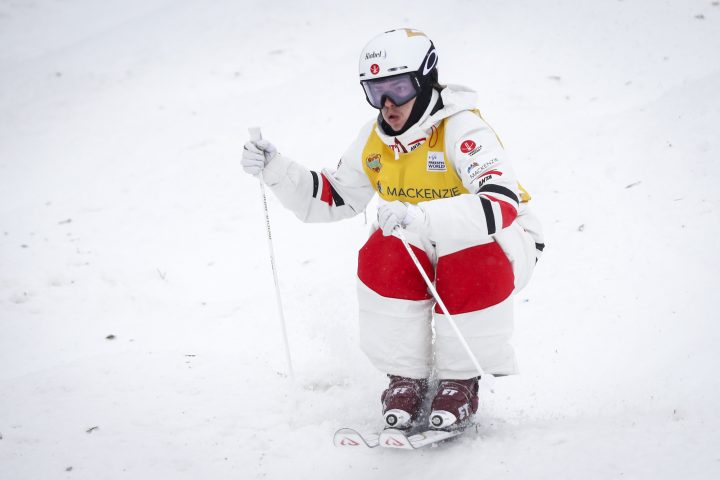 Canada’s Mikael Kingsbury competes during the men's World Cup freestyle moguls event in Calgary, Alta., Saturday, Feb. 1, 2020. Kingsbury won his second straight men's World Cup moguls race and the 60th of his career on Saturday.