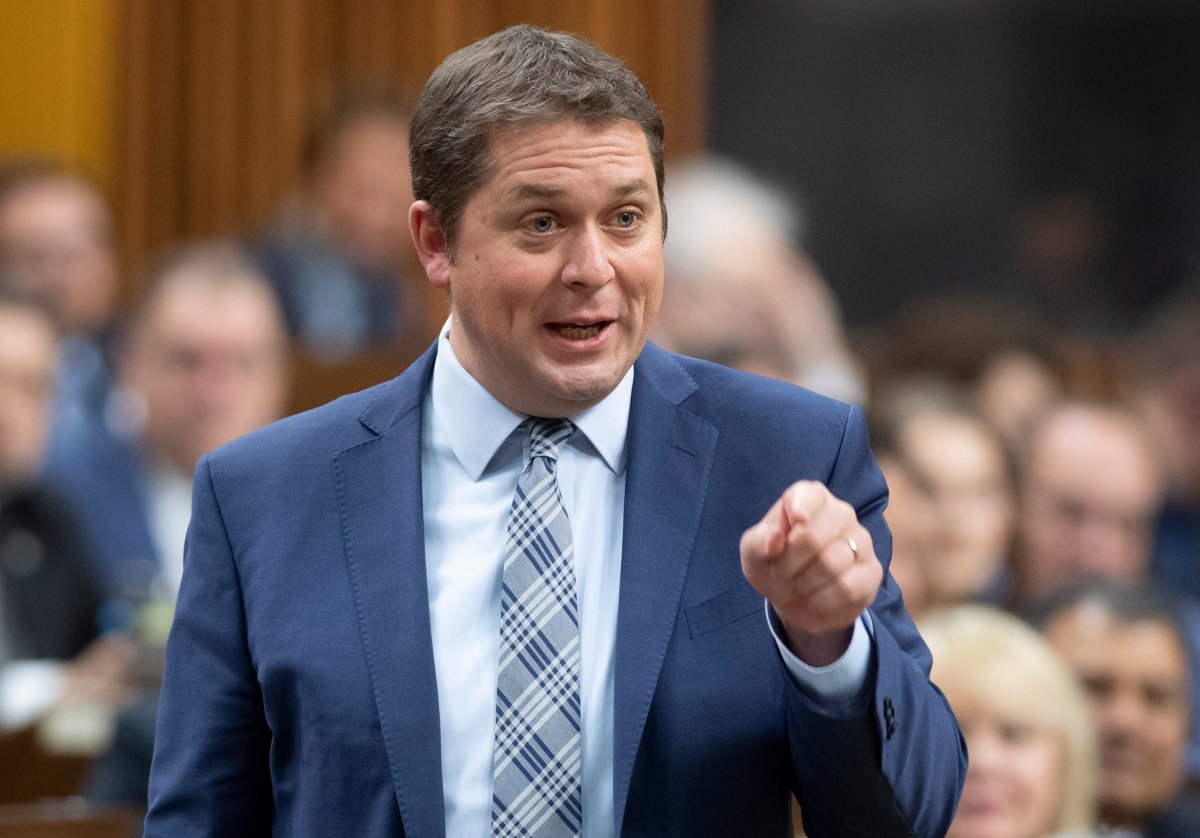 Conservative Leader Andrew Scheer rises during Question Period in the House of Commons Tuesday, February 4, 2020 in Ottawa. 