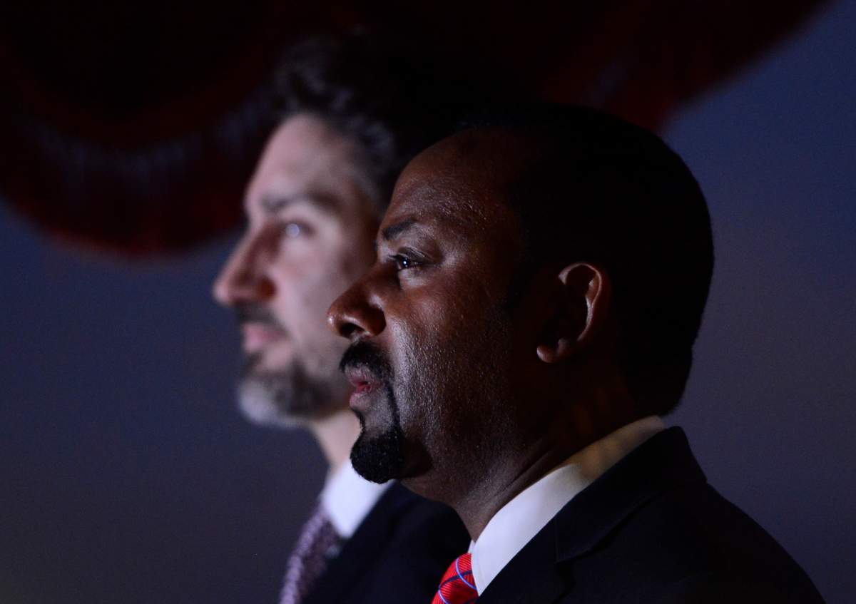 Prime Minister Justin Trudeau stands with Ethiopian Prime Minister Abiy Ahmed as he inspects an honour guard upon his arrival in Addis Ababa, Ethiopia on Feb. 7, 2020.