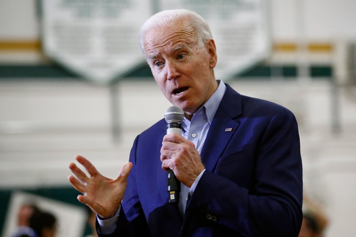 Democratic presidential candidate, former Vice President Joe Biden speaks during a campaign event, Saturday, Feb. 15, 2020, at K.O. Knudson Middle School in Las Vegas. 