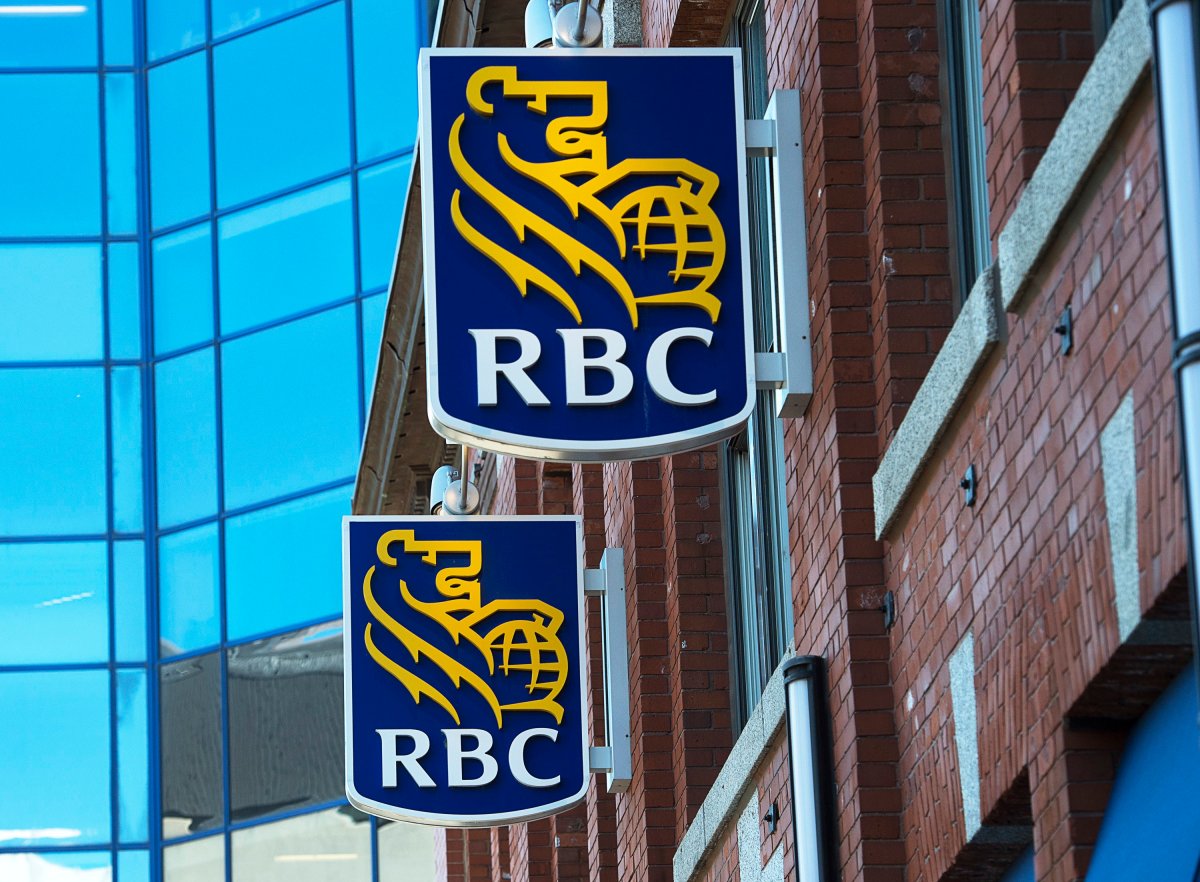 The RBC Royal Bank of Canada logo is seen in Halifax on April 2, 2019. 