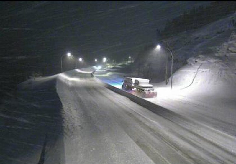 A view of the Coquihalla Highway north of the Zopkios Brake Check, looking south.