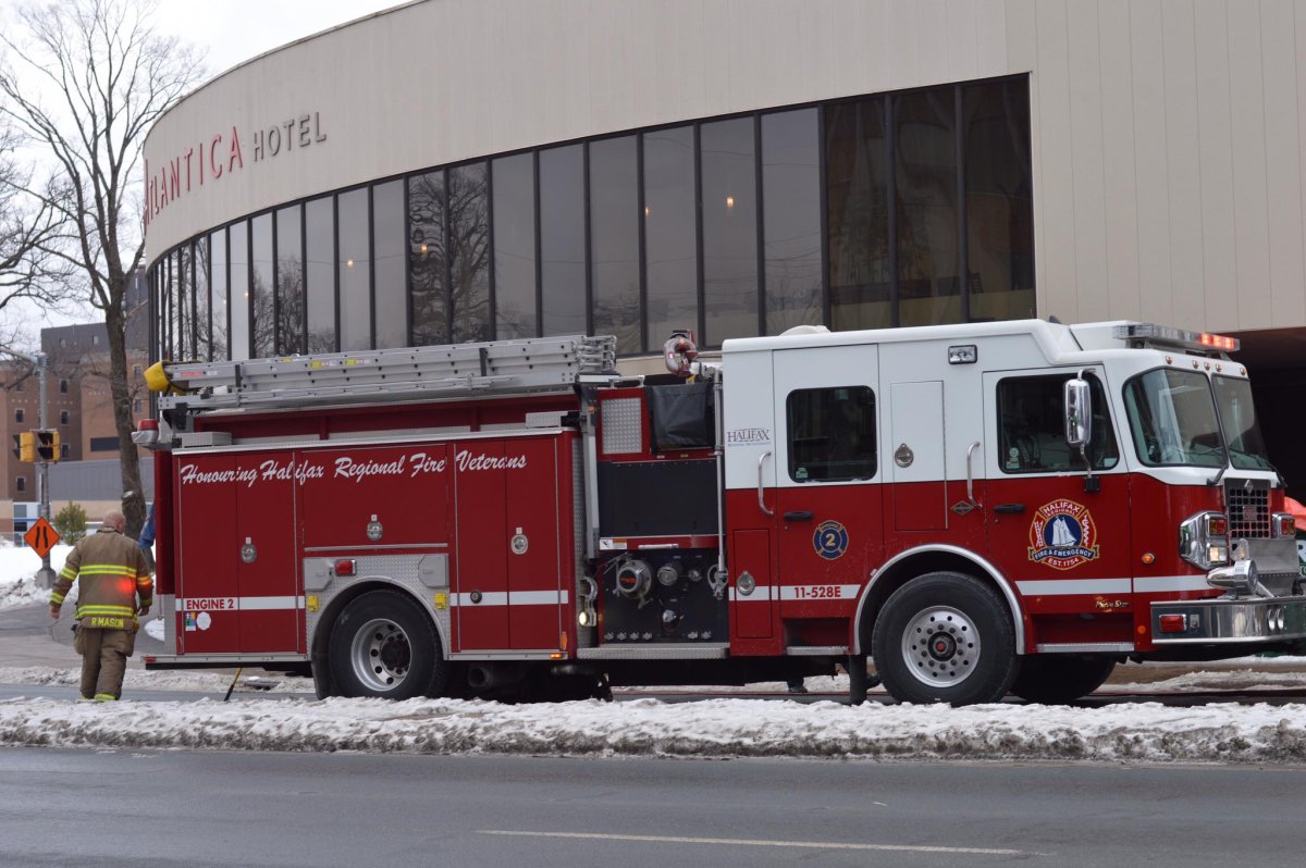Halifax Fire and Emergency crews respond to a dumpster fire at the  Atlantica Hotel.