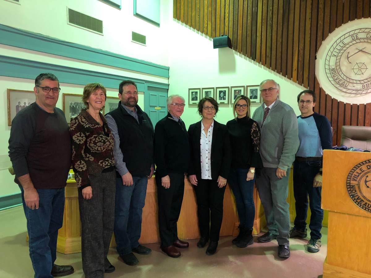 People attended Norma McGraw's press conference Wednesday at Hôtel de Ville de Caraquet.