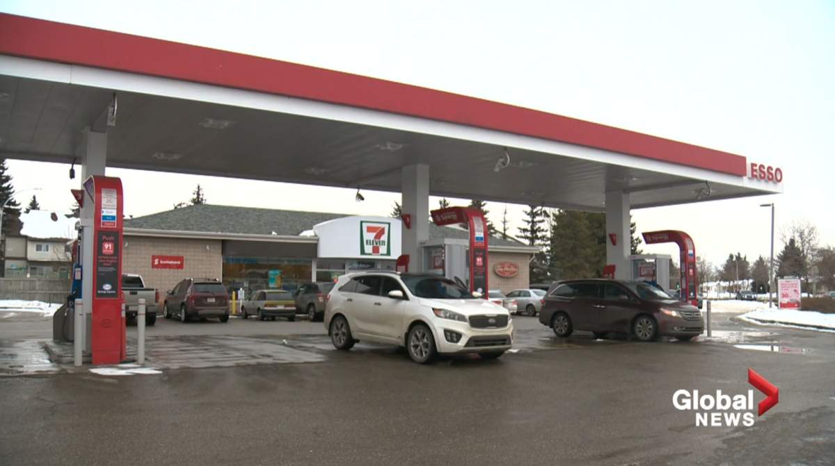 The incident happened at this 7/11 convenience store gas station near 165 Street and 87 Avenue in west Edmonton’s Meadowlark area.