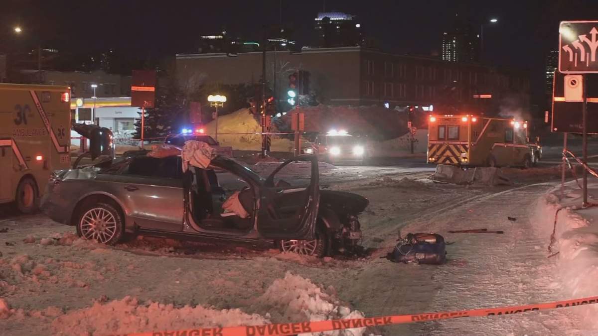 Montreal police suspect impaired driving was a factor in a crash that shuttered the Atwater Tunnel on Feb. 14, 2020.