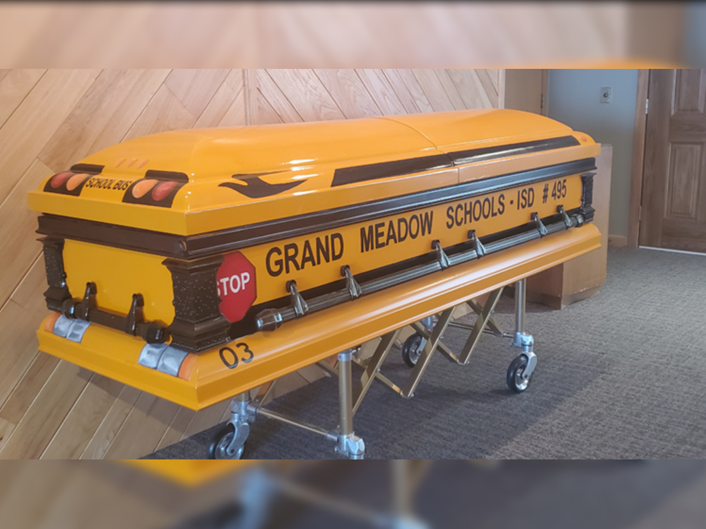 Beloved bus driver of 55 years Glen P. Davis died at the age of 88 on Feb. 15 and was buried in a custom school bus casket.