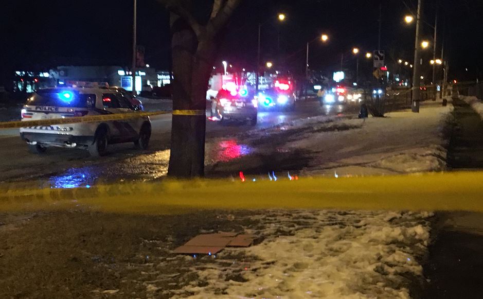 Police block off part of Sheppard Avenue East Friday evening after a woman was found.