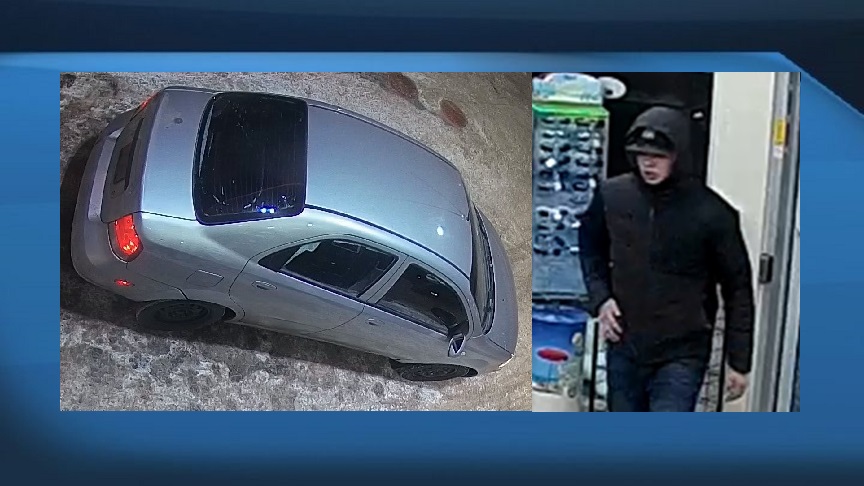 The suspect fled in a four-door silver Chevrolet Aveo.