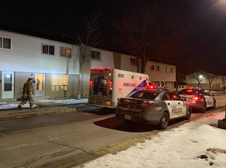 Emergency crews on scene after a shooting on Chester Le Boulevard in Scarborough Sunday night,.