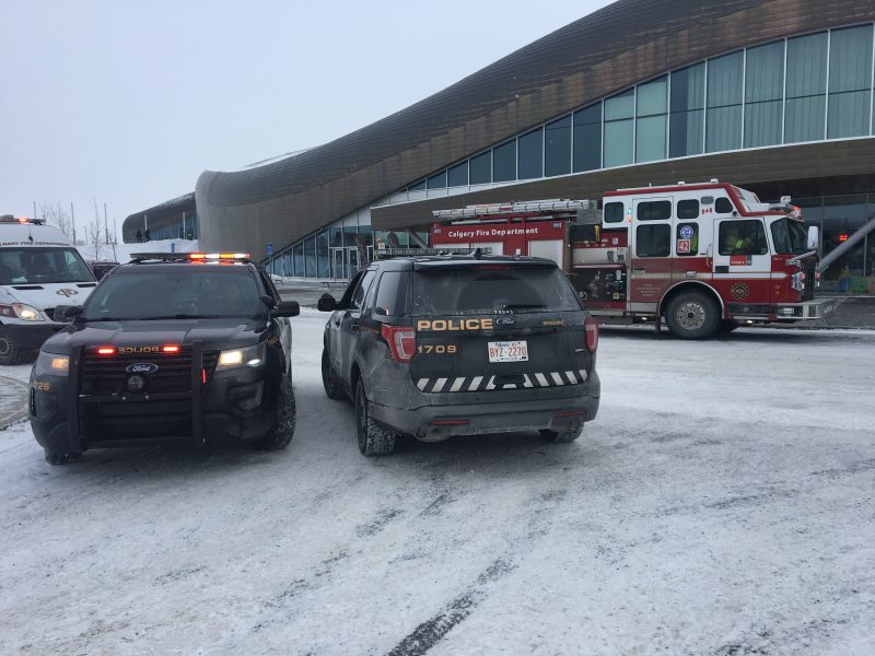 Emergency crews respond to a YMCA at 11300 Rocky Ridge Road N.W. for reports of an ammonia leak on Wednesday, Feb. 12, 2020. 