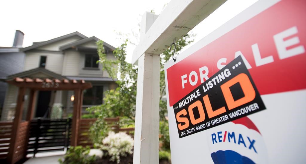 A real estate sign is pictured in Vancouver on June 12, 2018.