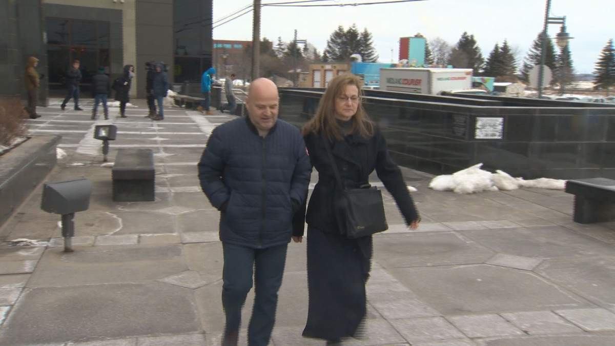 Dr. Manon LeRoux (right) was expected to take the witness stand until the defence lawyer in the case raised concerns that the judge had previously represented LeRoux about 25 years ago as a lawyer