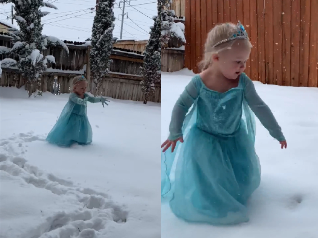 Kristi Michele's two-year-old daughter Madelyn perfectly reenacted her favourite scene from 'Frozen.'.