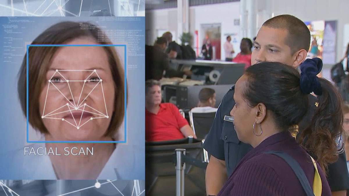 File shot of facial recognition technology in use. 