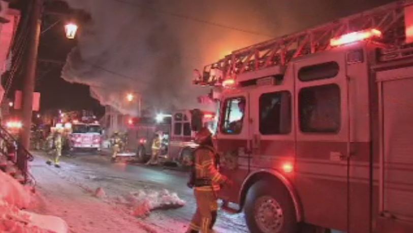 Laval police were called to the scene at 4:55 a.m. for the fire in the two-story building.