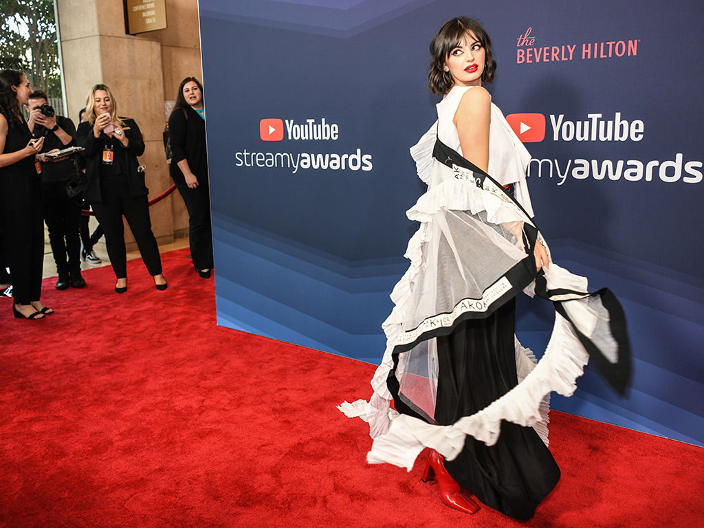 Rebecca Black arrives at the 9th Annual Streamy Awards at The Beverly Hilton Hotel on Dec. 13, 2019, in Beverly Hills, Calif.