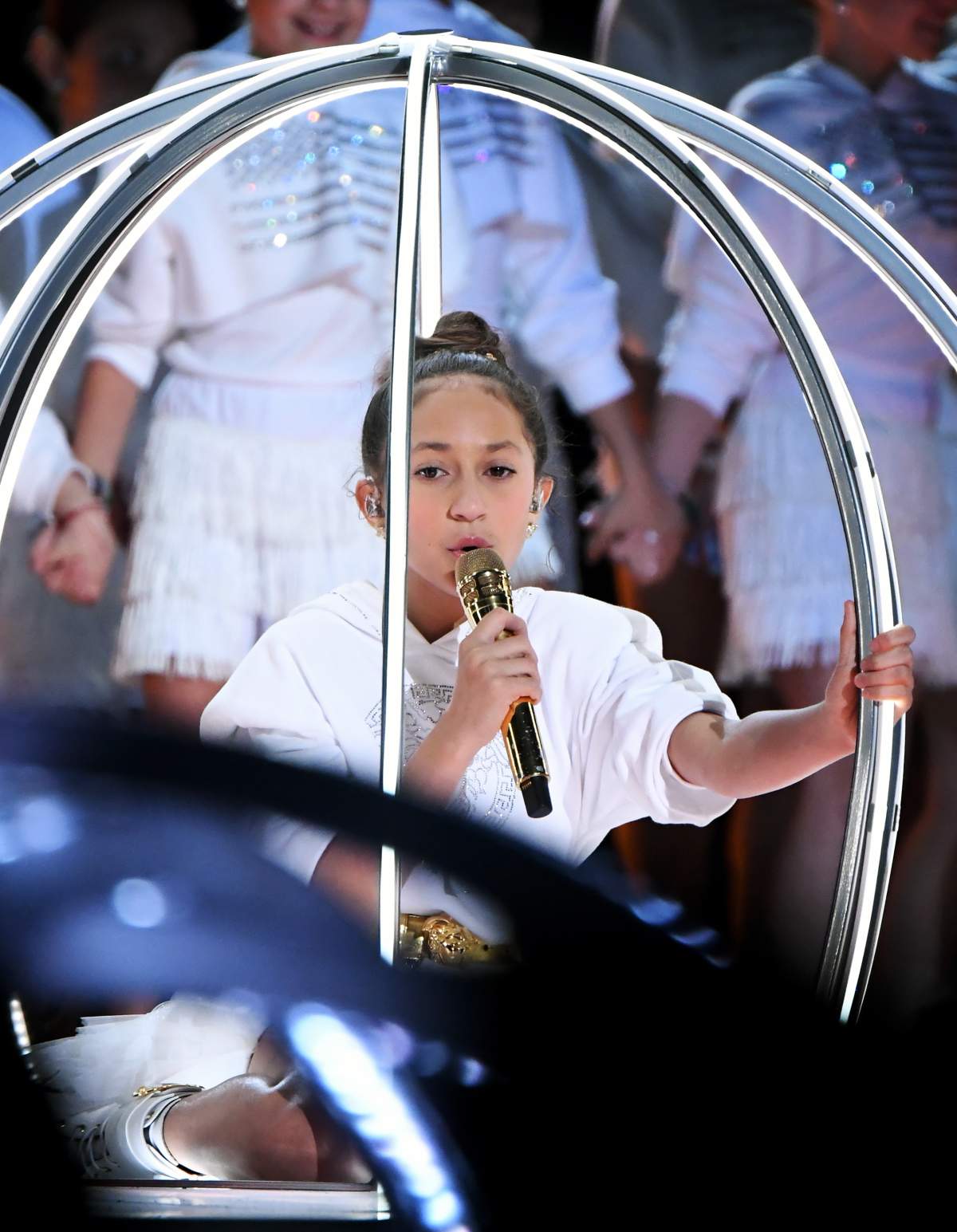 Emme Maribel Muñiz performs onstage during the Pepsi Super Bowl LIV Halftime Show at Hard Rock Stadium on Feb. 02, 2020, in Miami, Fla. (Photo by Jeff Kravitz/FilmMagic)