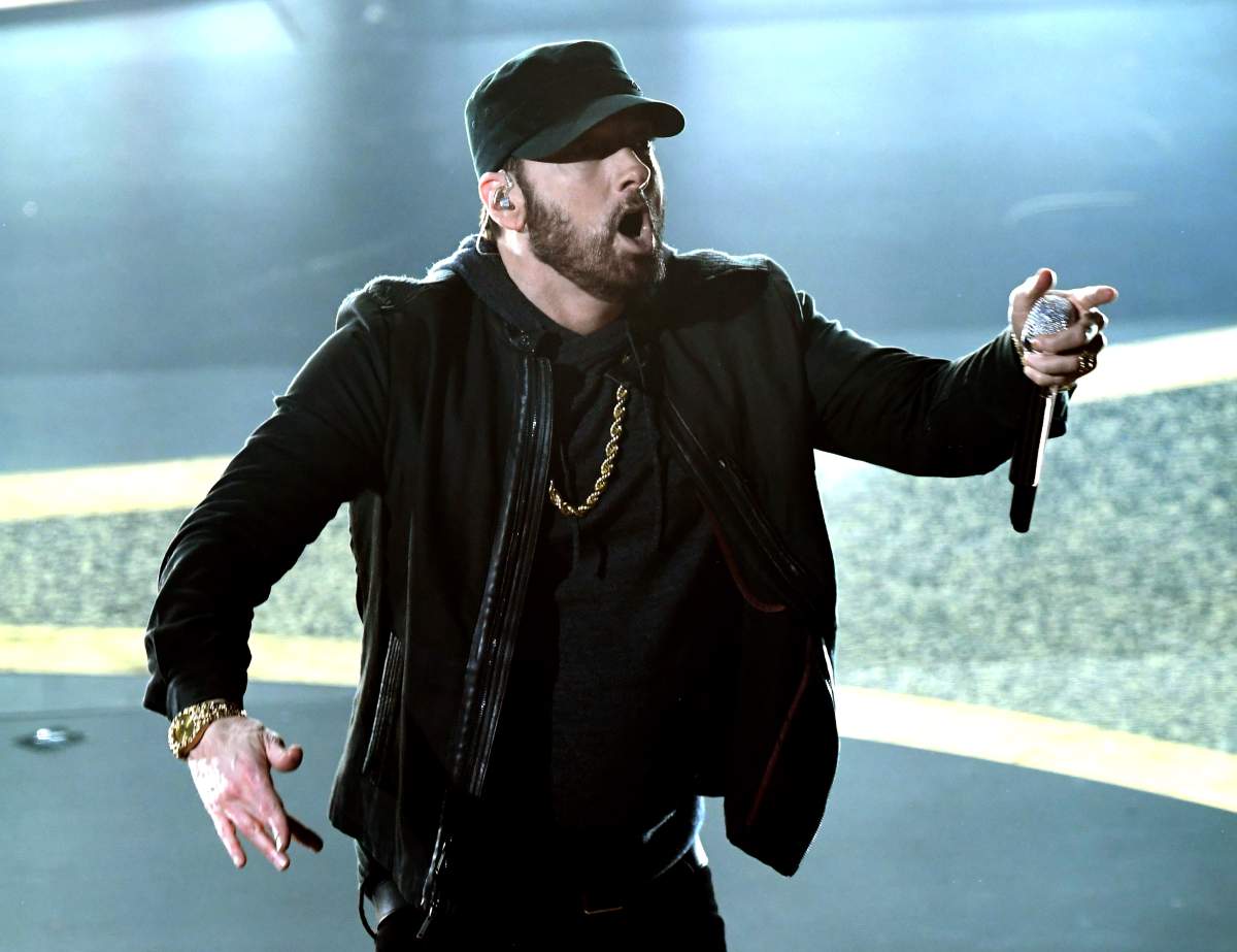 Eminem performs onstage during the 92nd Annual Academy Awards at Dolby Theatre on February 09, 2020 in Hollywood, California. 