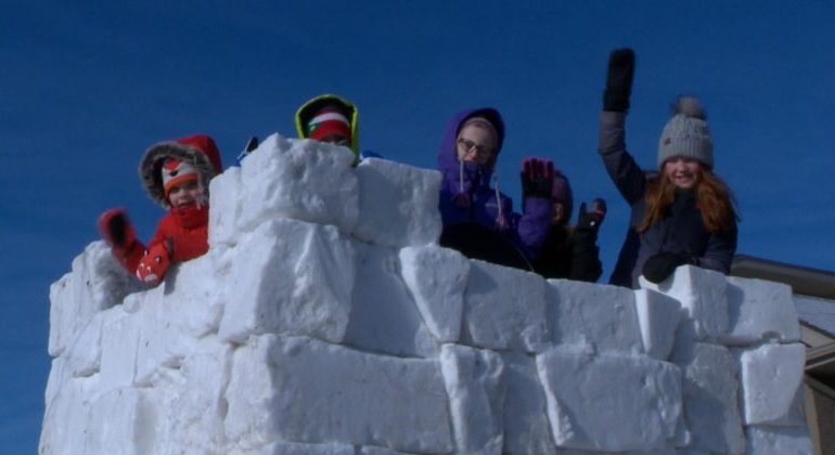 Jason Greer has been building snow castles in his front yard in Saskatoon for six years.