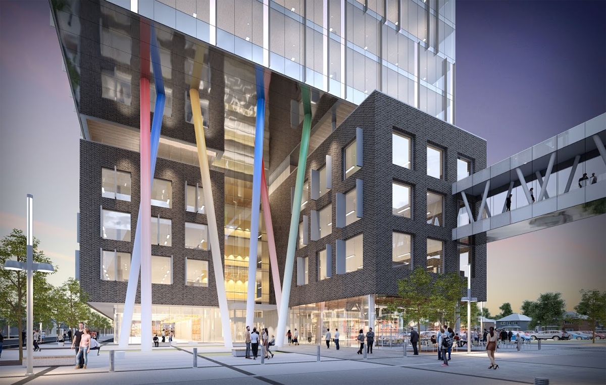 An artist's rendering of Google's planned new office in Kitchener.