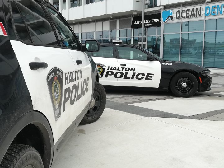 Police at the scene of the incident in Oakville Saturday afternoon.