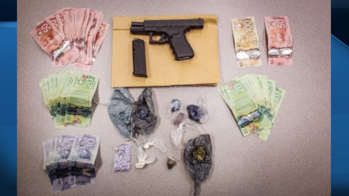 Hamilton police confiscated a handgun, drugs and money after a traffic stop in the city's downtown on Tuesday Feb. 11. 