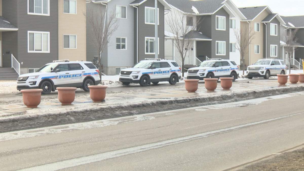 At least nine police cruisers were on the scene on Gordon Road following a complaint involving a firearm