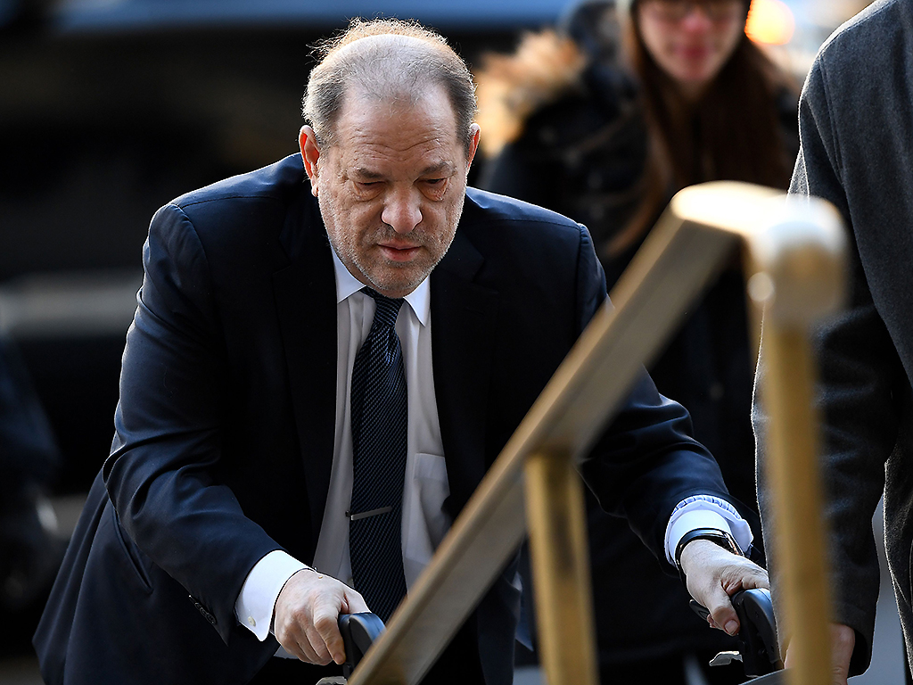 Harvey Weinstein arrives at the Manhattan Criminal Court, on February 21, 2020 in New York City.