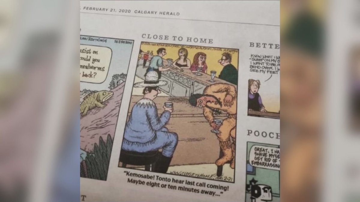 A cartoon published by the Calgary Herald has sparked controversy online. 