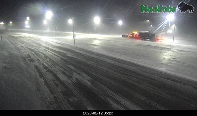 Blowing snow has forced the closure of various highways early Wednesday.