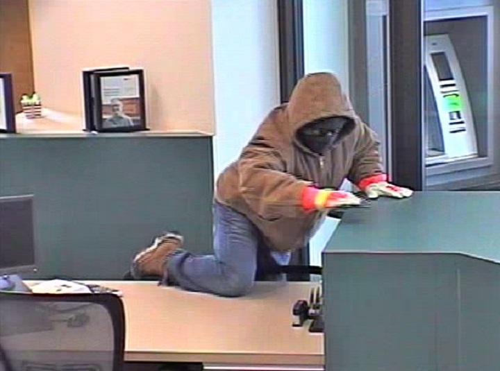 RCMP are looking for this man after a bank in Magrath, Alta. was robbed on  Monday.  