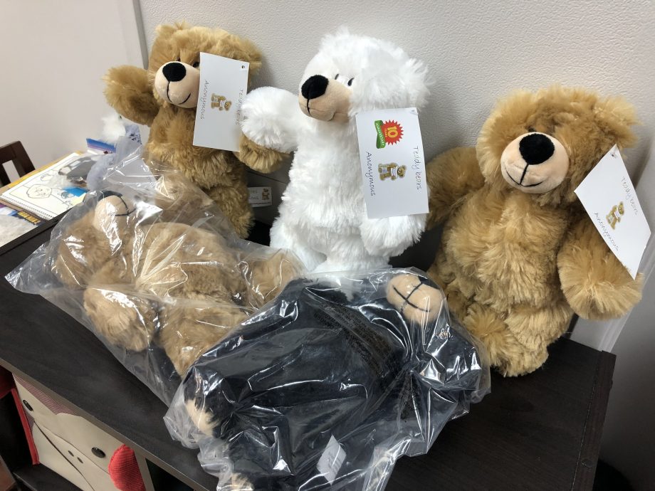 Some of the teddy bears young patients in Saskatchewan will receive from Teddy Bears Anonymous.