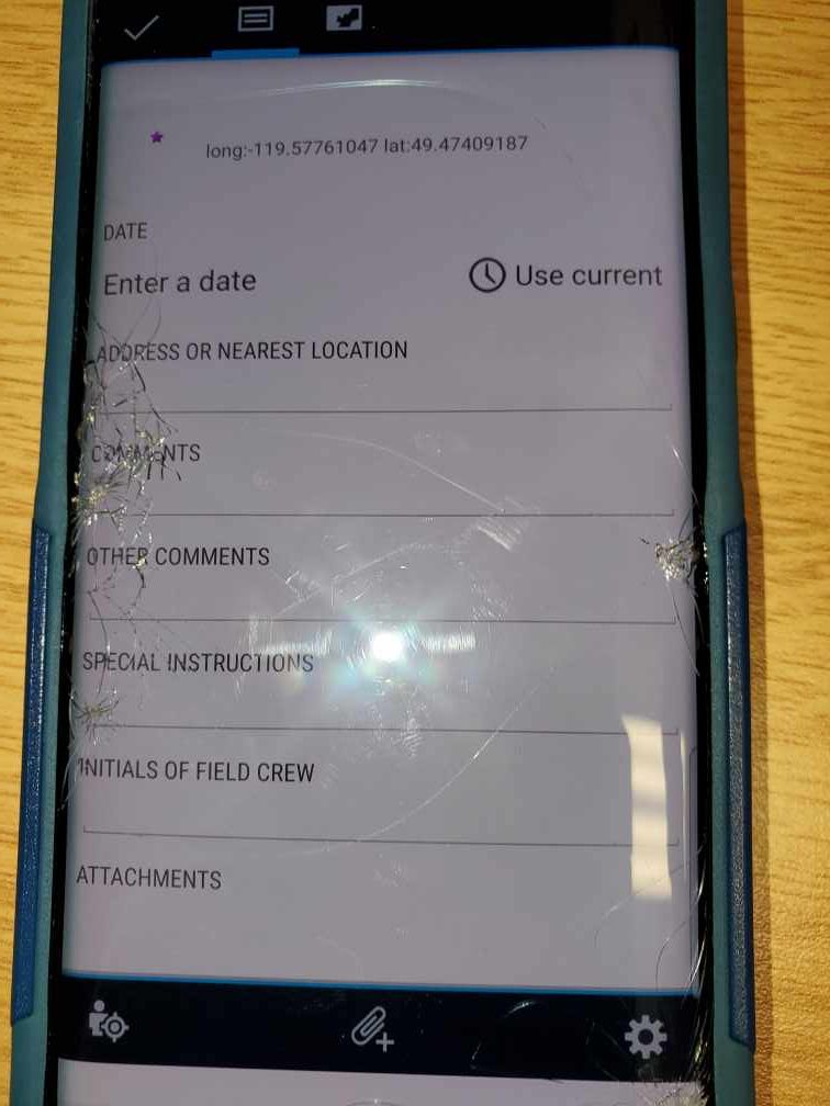 A sample of what the “Collector” app looks like. It will assist field crews with the logistics of carrying out evacuations.