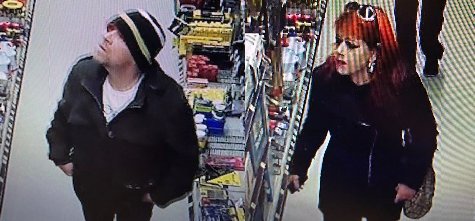 Peterborough County OPP seek these two suspects in a reported theft at a Bridgenorth Home Hardware.
