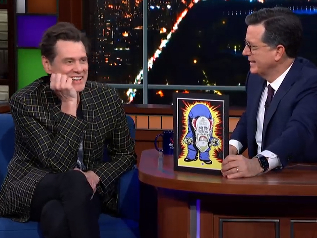 Jim Carrey and Stephen Colbert on ‘The Late Show with Stephen Colbert’ on Wednesday, Feb. 5, 2020.