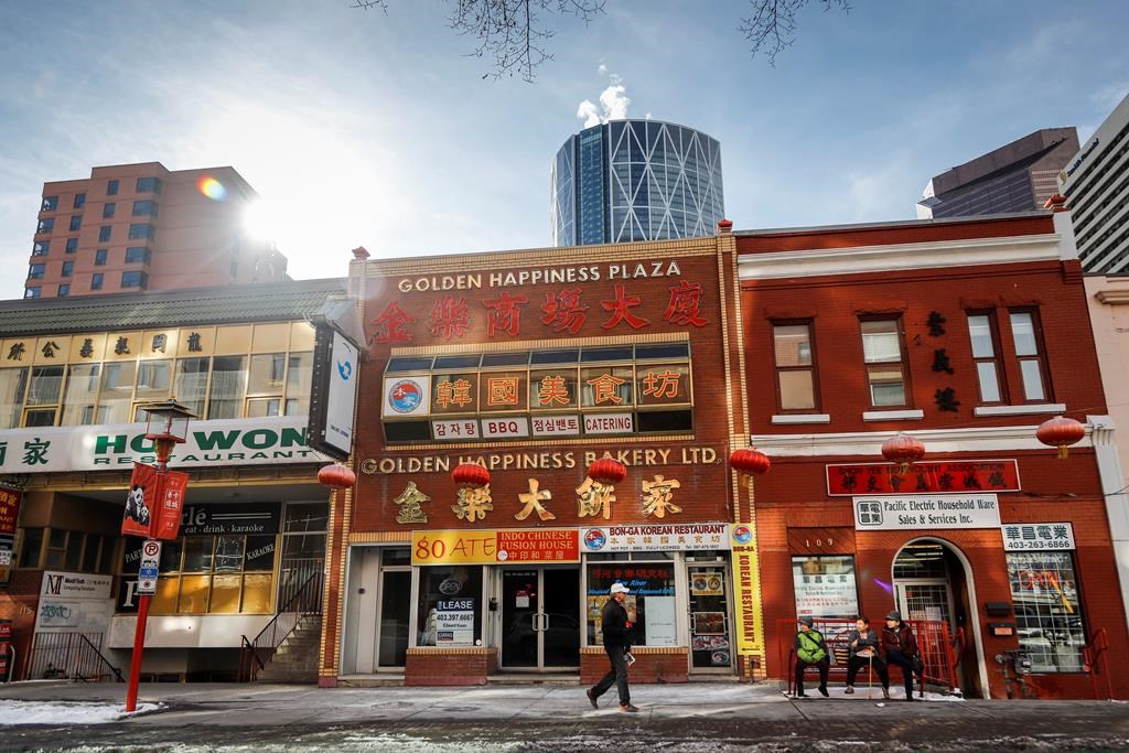 The streets a quite in Chinatown in Calgary, Alta., Wednesday, Feb. 26, 2020.