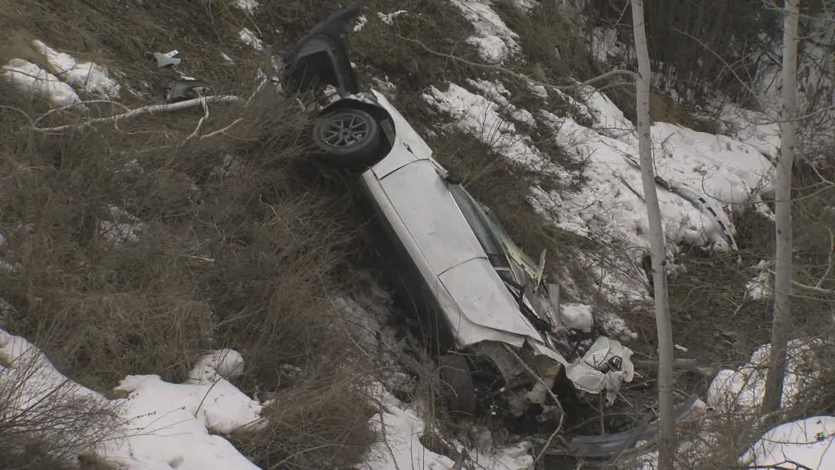 The scene of a crash that left a 47-year old man and two children dead. 