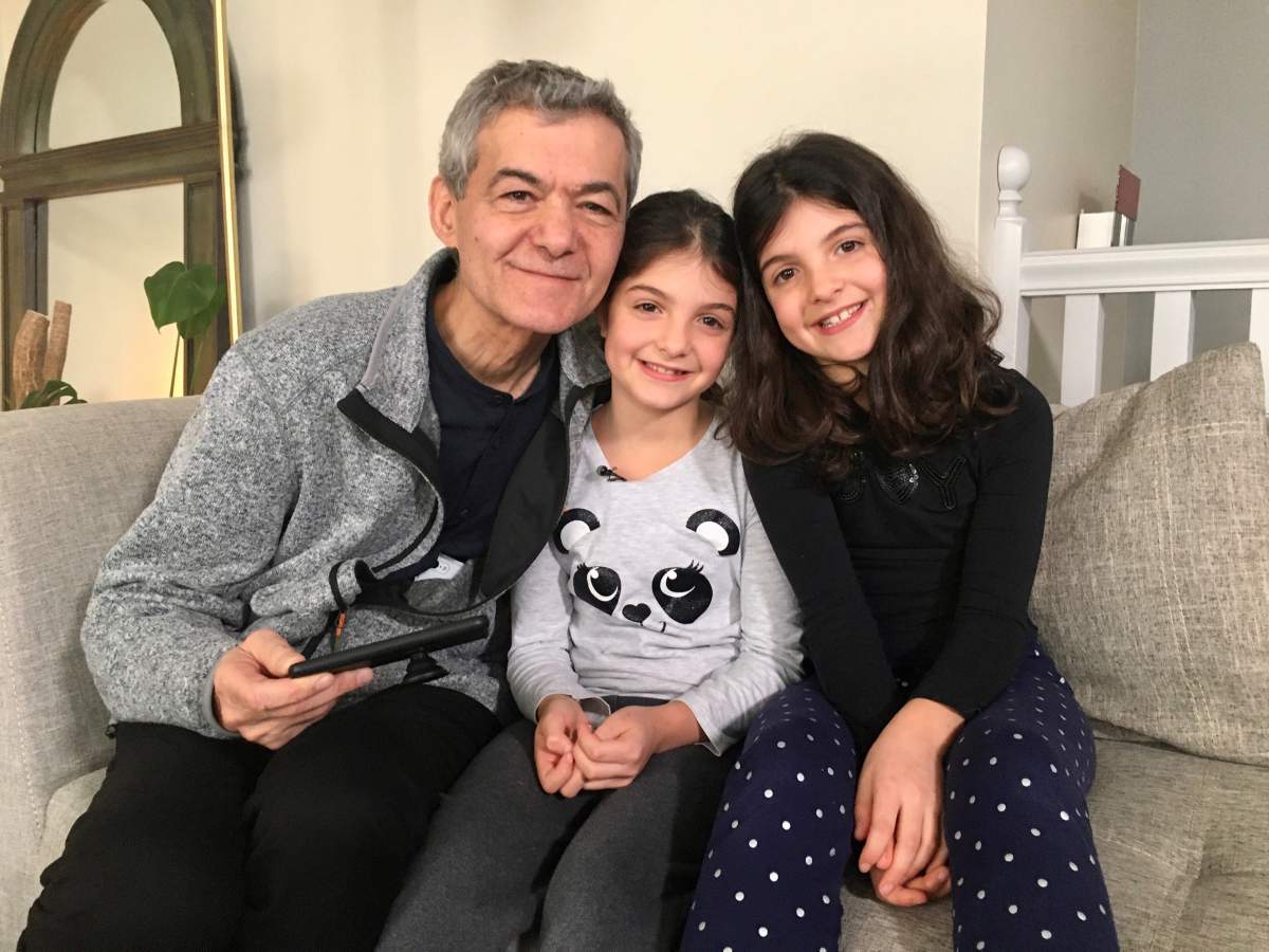 Dimitri Kanevsky with his granddaughters in Montreal. Monday, Feb. 10, 2020.