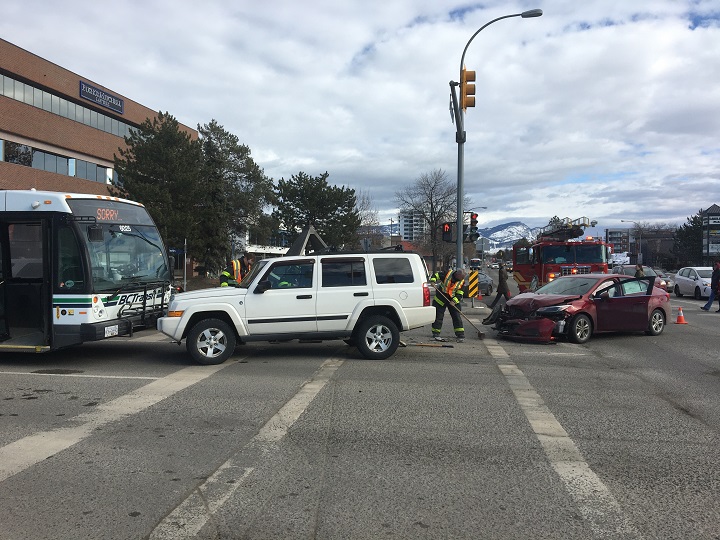 Accident at Harvey Avenue and Ellis Street in Kelowna - image