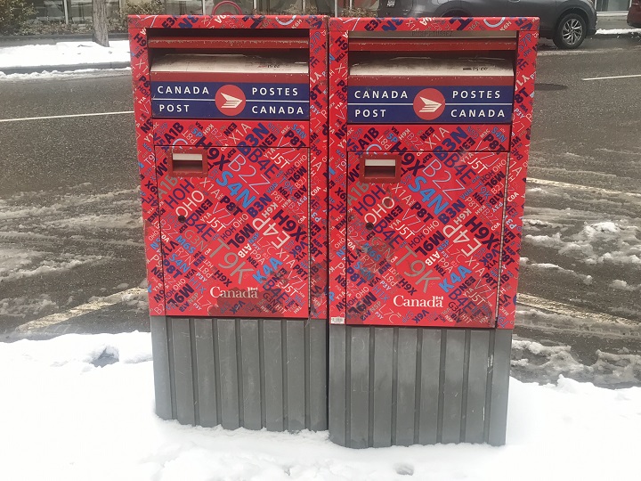 FILE. Canada Post mailboxes in downtown Kelowna.