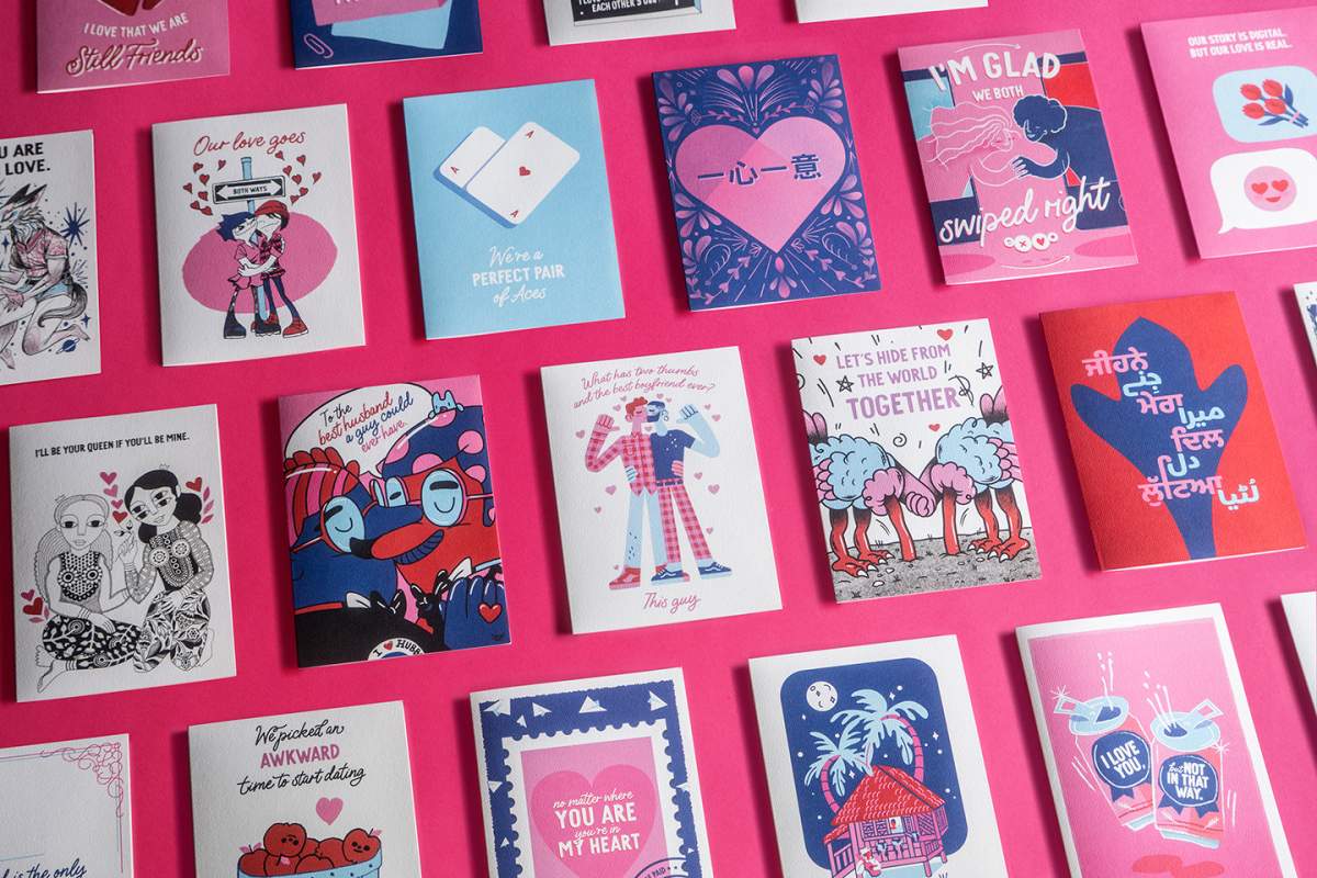 The collection of 31 cards was designed for everyone to share their love, regardless of the language they speak, how they identify, sexual orientation, or the makeup of their relationship(s).