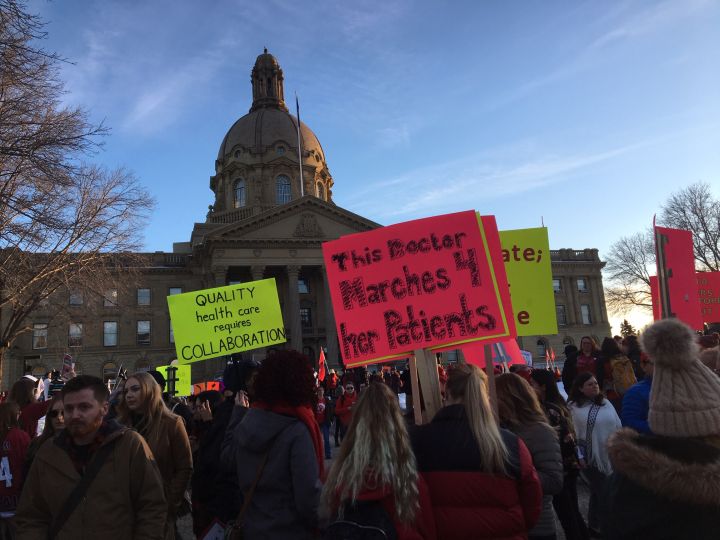 Public Sector Supporters Rally At Alberta Legislature As Provincial ...