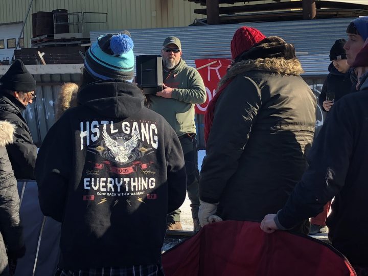 Mark Friesen, a former candidate for the People’s Party of Canada, playing what he said was an interview with an Indigenous elder who supported the pipeline.