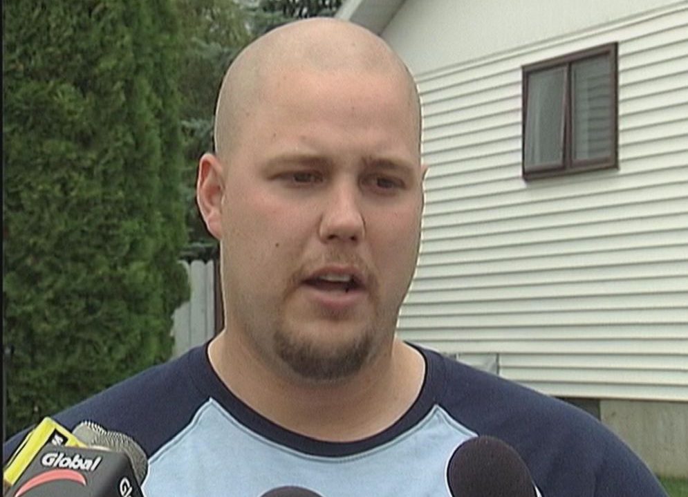 Michael White speaking to the media after his wife went missing but before he was arrested for her murder in 2005. 